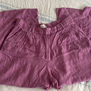 Abercrombie & Fitch Mauve Linen Trousers